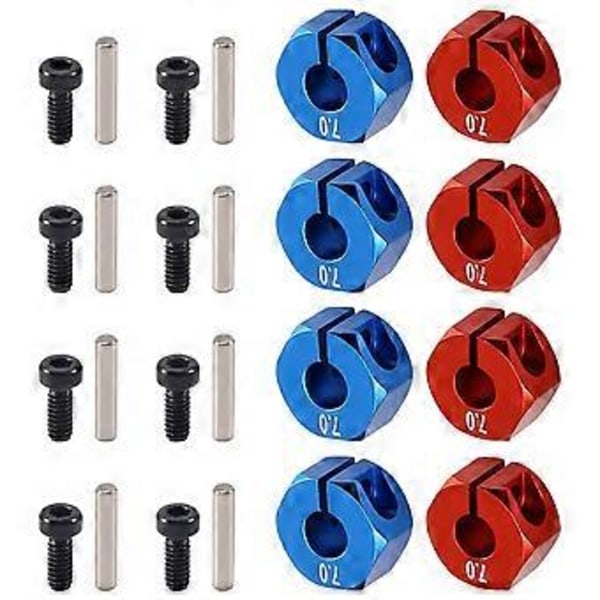 4 kpl Alumiiniset 7mm Paksuus Pyörän Kuusiokolo 12mm Vetoakselin Napatapit Ruuveilla RC Auto Maastoautoihin Slash