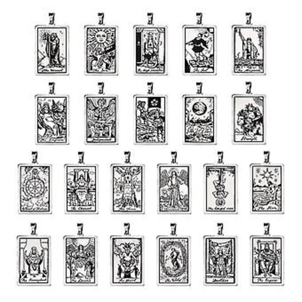 22 stk. Tarot Vedhæng Kort i Bulk til Smykker og Halskæder