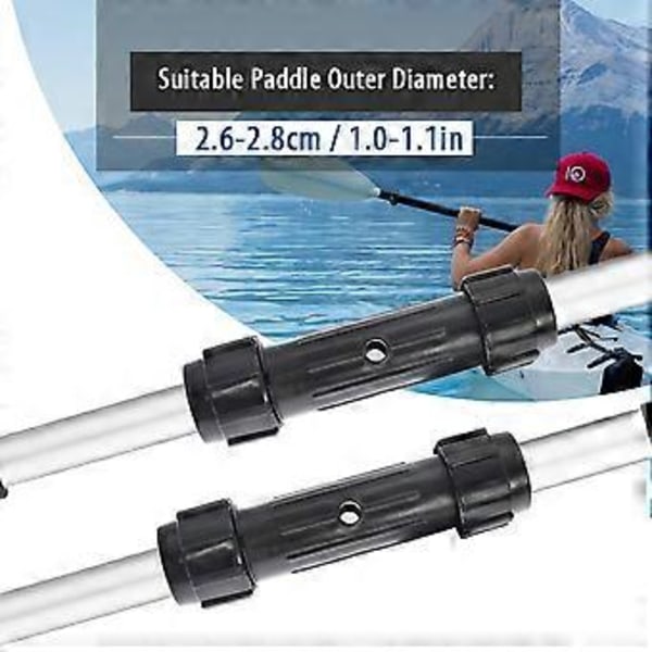2 stk. Paddle Connector Sort Skruet Samling Passer til Kajak Kano Stand Up Paddle