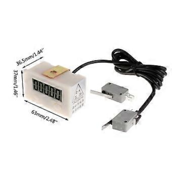 Punch Teller 5 Sifret Digital LCD Elektronisk Punch Teller Puncher Med Bryter