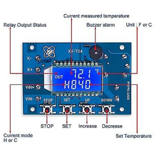 12v Digital Temperatur, Wifi App Højtemperaturmodul -99 Celsius