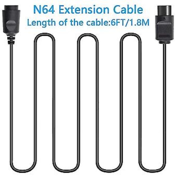 4-pakning 1,8 m N64 Kontroller Skjøteledning Kabel For N64 Kontroller