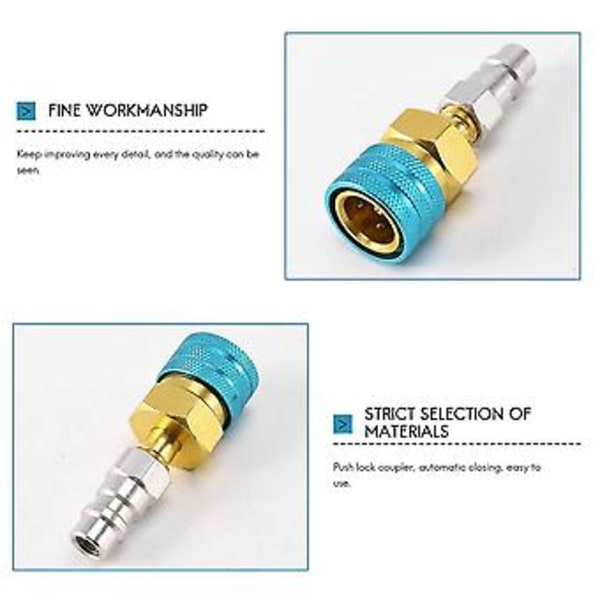 R1234yf til R134a Lavtryks Hurtigkobling, R12 til R134a Slangeadapter Fittingsstik til Bil Aircondition