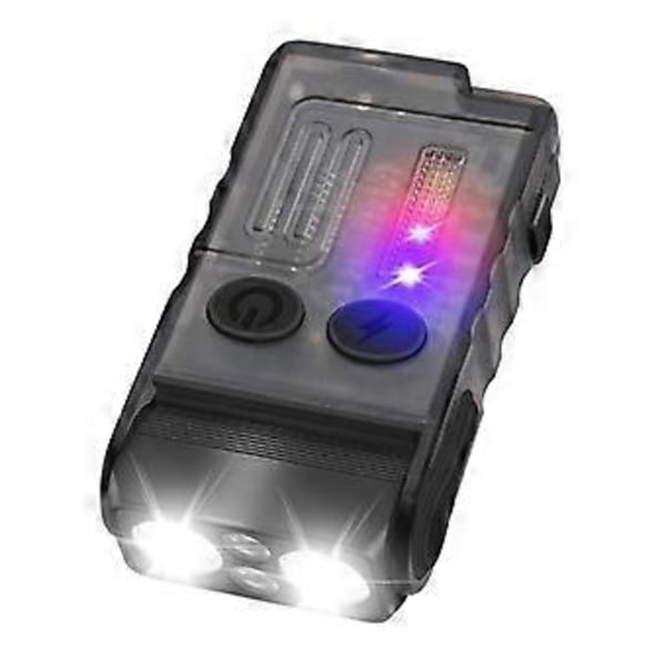 V20 Nyckelringsficklampa 1000 Lumen USB Uppladdningsbar med Clip Varm Röd Blå COB-lampa 13 Lägen Magnetisk Ficklampa