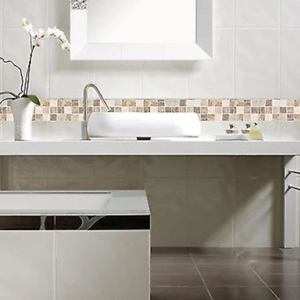 18 st Självhäftande Mosaik Kakel Dekaler Kök Stänkskydd Badrum Vägg Kakel Dekoration Vatten