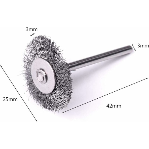 20 st 1 tum / 25 mm Mini stålborste för slipmaskin roterande verktyg