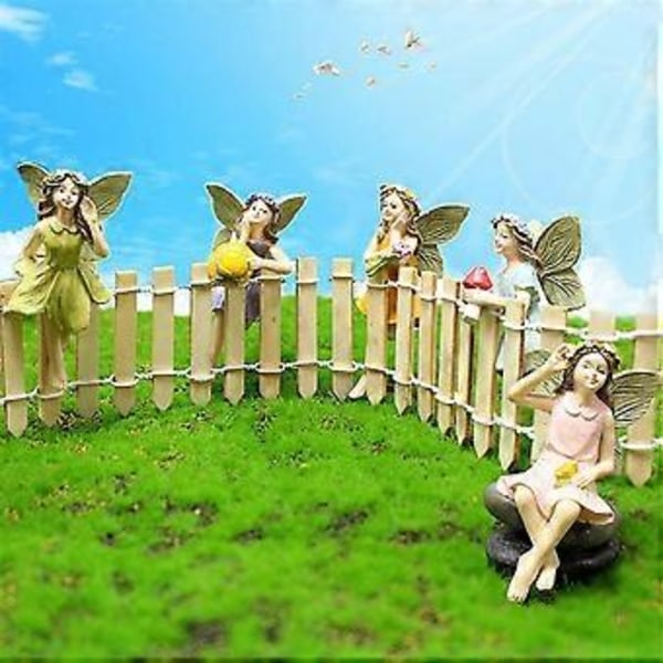 Féstaty 5 STK Hartstroll Féfigurer med Flygvinge Miniatyr Féträdgårdsfigurer Härlig Féstaty för Landskap