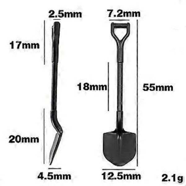 55X12.5Mm Simulerings Metallspade Dekoration för TRX4M Axial SCX24 AX24 FCX24 1/18 1/24 RC Crawler Bil Uppgraderingsdelar