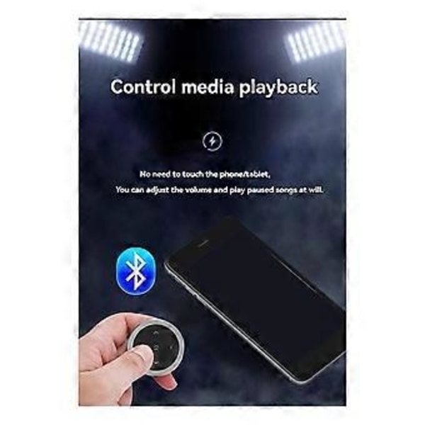 Ratt Musikkspiller Trådløs Bluetooth Fjernkontroll Knapp Multimedia for Smartphone Bilsett A
