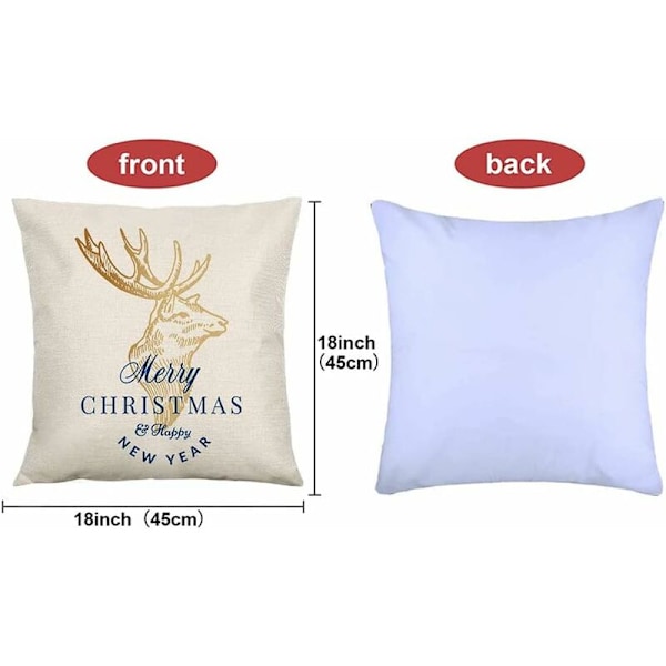 4PCS Juletema Putetrekk, Snøfnugg Putetrekk, Juleputetrekk, Juleputetrekk for Sofa