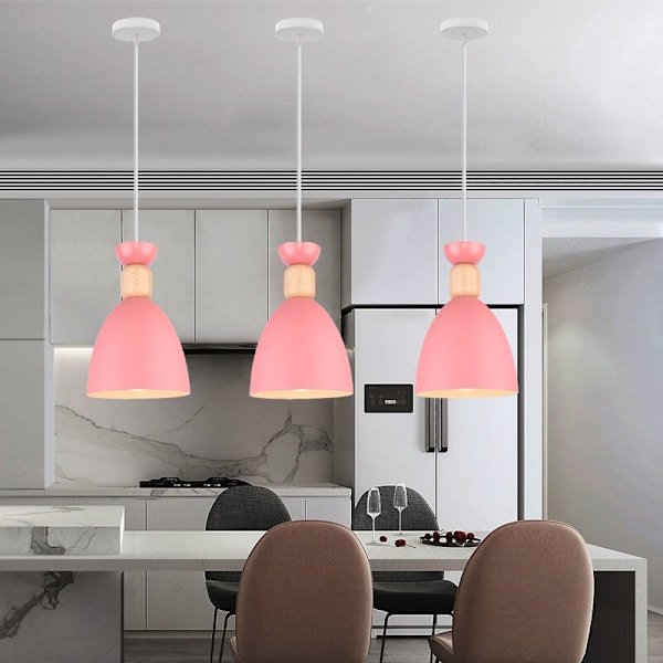 E27 Modern Takpendel Ljus Justerbar Kronljus Inomhus Hängande Lampa Rosa