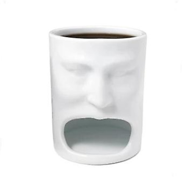 Ansiktskaffemugg med kakfack Keramisk te- och mjölkkopp SHZNV