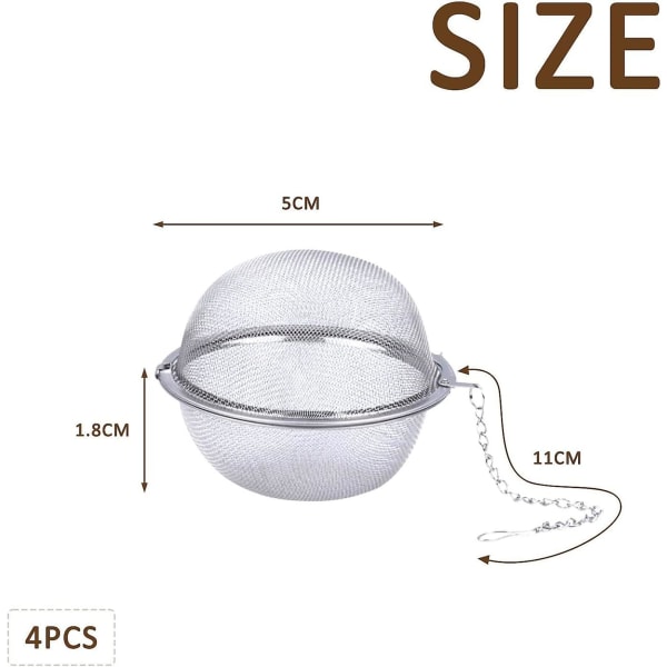 4 st teinfuser, tekula i rostfritt stål, tesil