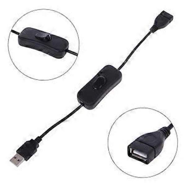 Ny USB-kabel med PÅ/AV-bryter for strømkontroll til Raspberry Pi