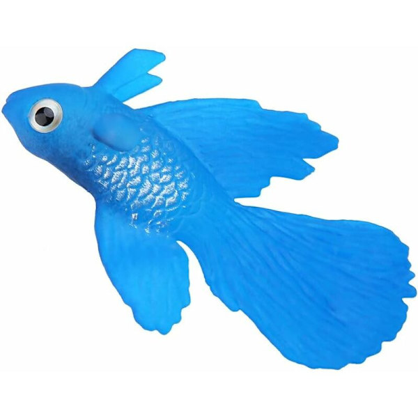 Akvarie Plast Swimbait Fisk, SiliCone Lille Fisk Realistisk og Falsk Akvarie Dekoration (Blå Betta)-Fei Yu