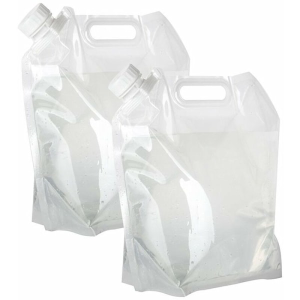 Utomhus 5L självkörningscamping rese bärbar hink vattenpåse ridning bergsklättring vikbar vattenkokare dricksvattenförvaring vatten Packof2