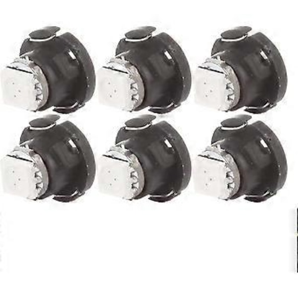 6 Pakning T4.7 Neo Wedge 5050 LED Erstatning Passer For Instrument A/C Pærer Lampe Lys (gul)