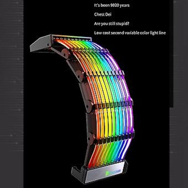 PSU Förlängningskabel RGB Trunking Skydd Rainbow Bridge För 24pin ATX Kabel Mod Symphony Line, 5v Ra
