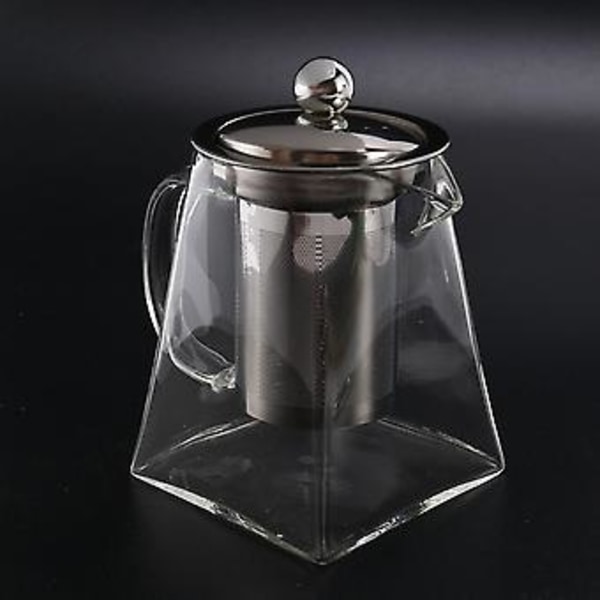 Firkantet tekande i glas med si, 550 ml borosilikat tekande med ser, klare tekander til blade Fo