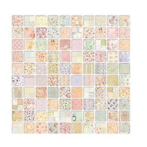 Blom- och växtscrapbookpapper - 200 ark för DIY-journalföring och hantverk, Typ 2