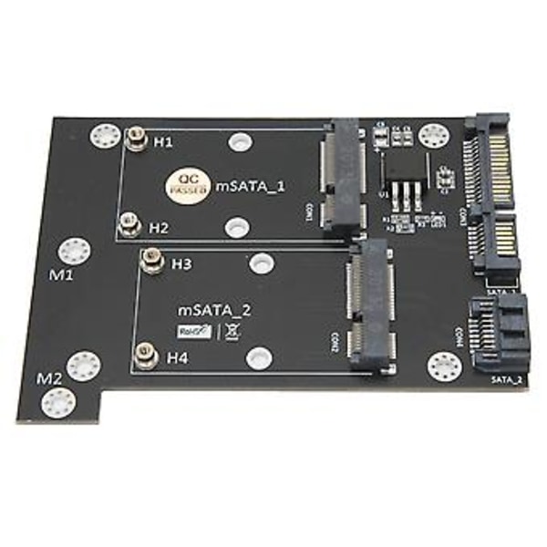 SATA Adapter, Adapterkort Dobbelt MSATA Adapterkort Harddisk Læser Tidstestet Holdbarhed