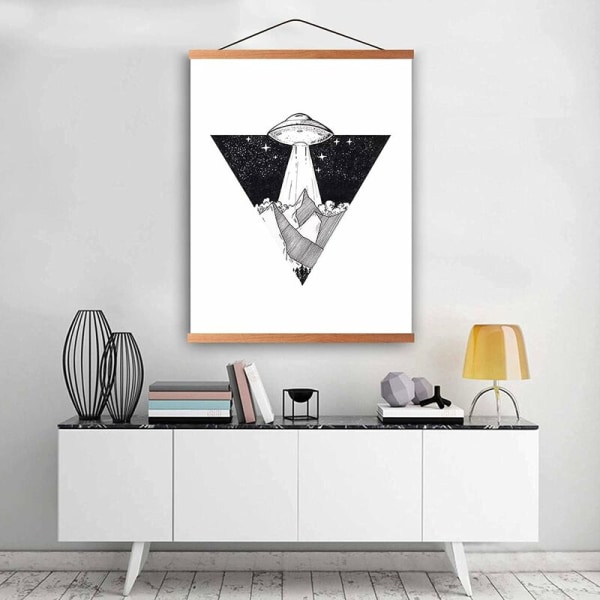 A4 magnetisk plakatramme - Træ - Til kunsttryk, soveværelse, stue og kontor Bredde: 21 cm-Fei Yu