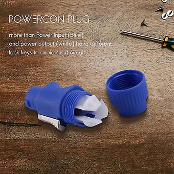 4 Sett Powercon-kontakt, nac3fca+nac3mpa-1&nac3fcb+nac3mpb-1, låsbar kabelkontakt + chassis Co