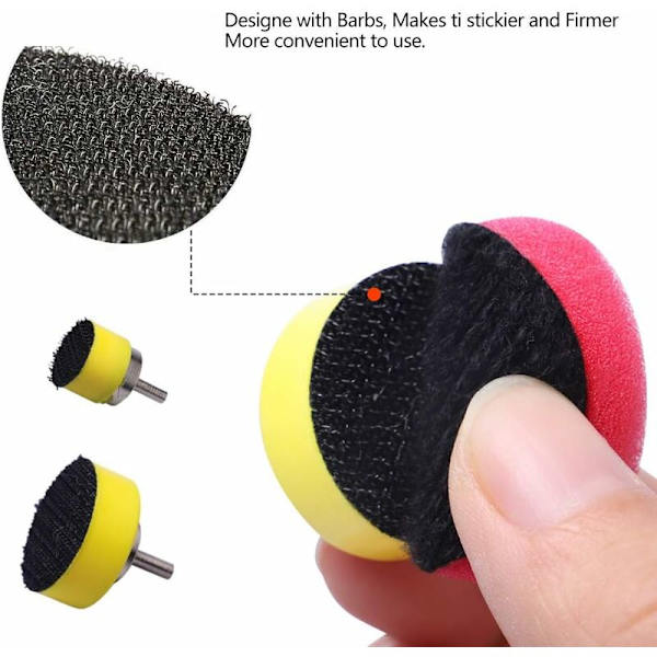 Mini poleringssvampar, 16 st 15 mm 25 mm poleringssats för bilslipning polering för elektrisk roterande verktyg