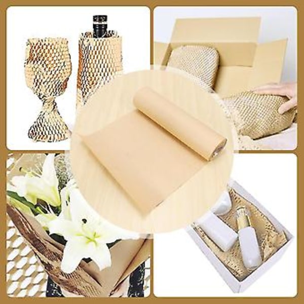 Honeycomb Förpackningspapper Dämpande Kraftpapper Rulle 30 cm X 20 m Miljövänlig Honeycom