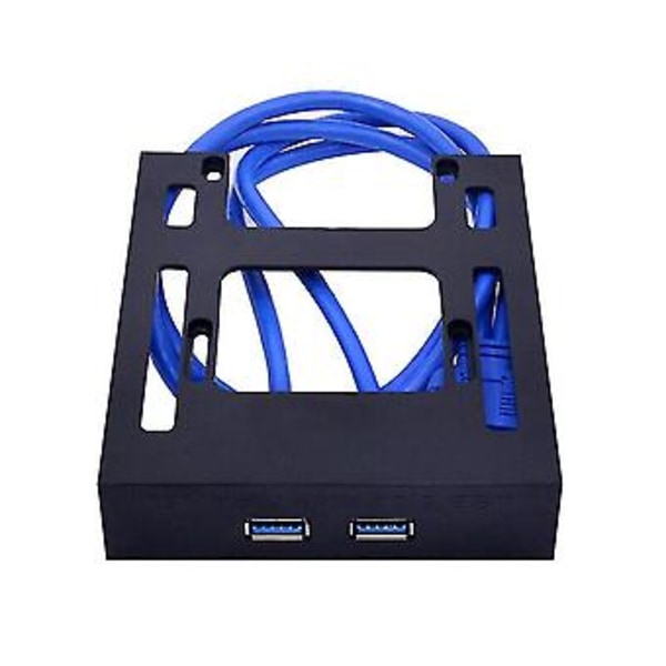 2 Portar USB 3.0 Frontpanel Diskettenhetsfack 20 Pin USB3.0 Hub Expansionskabel Adapter Plastfäste