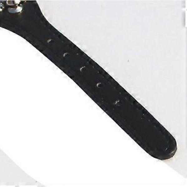 Halsband i läder med spikar och nitar, 2,5 cm brett för små/extra små raser och valpar (Svart, S: För halsomfång 15-20 cm)