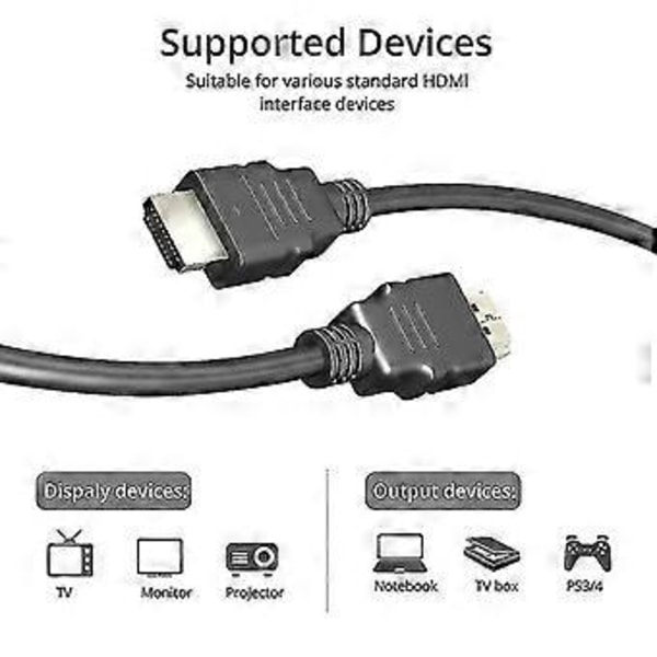 4k Hane Till Hane Monitor Kabel 1080p Hdmi-kompatibel Videokabel 1m Laptop Dator Anslutningssladd För Smart Tv Projektor