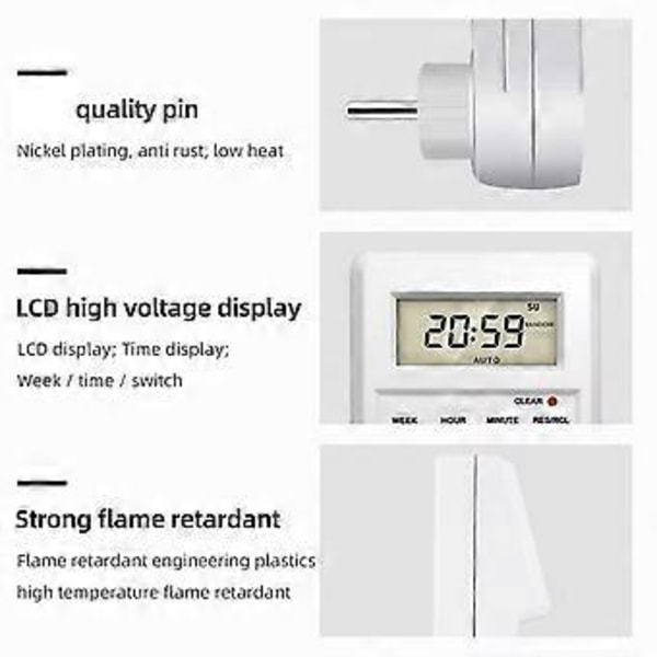 Digital Timer Uttag Elektronisk 24h Kök Timer Programmerbart Uttag EU-kontakt