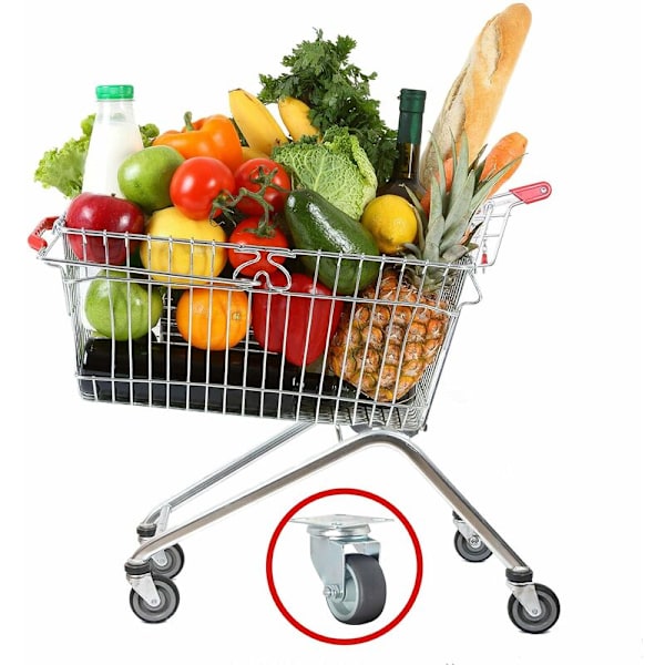 Slitstarka svängbara transporthjul i polypropen, 12 st, maxbelastning 50 kg per hjul, 50 mm