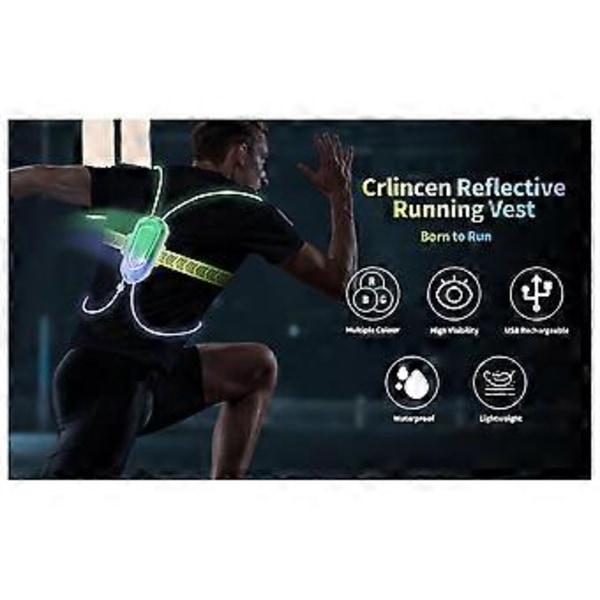 Natt Utomhus Sport LED Väst 360 Reflekterande Hög Synlighet Blixt Säkerhet LED Fiber Optisk Nattlöpning Ridning Färgrik