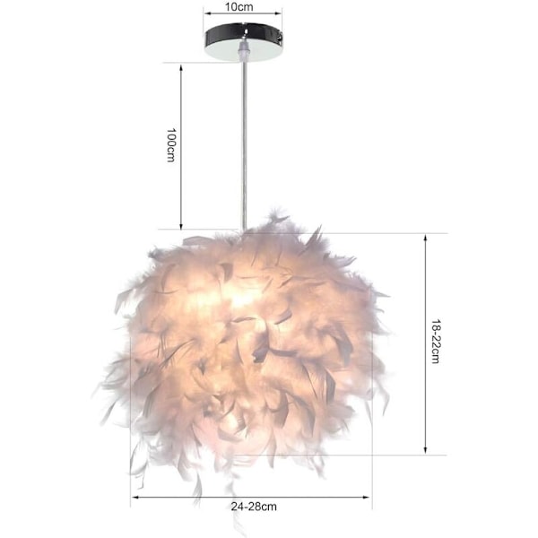 Fjærhengende lysarmatur hvit moderne lysekrone 30cm lampeskjerm for stuer barnerom pære ikke inkludert - RWSuspension