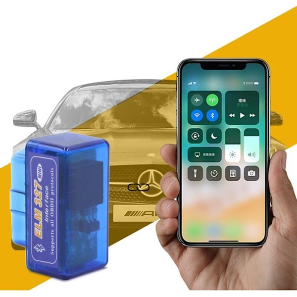 Mini Bluetooth OBD II Scanner Adapter Bil EOBD Diagnostikverktyg Kontrollera Motorfelkodläsare för Android..