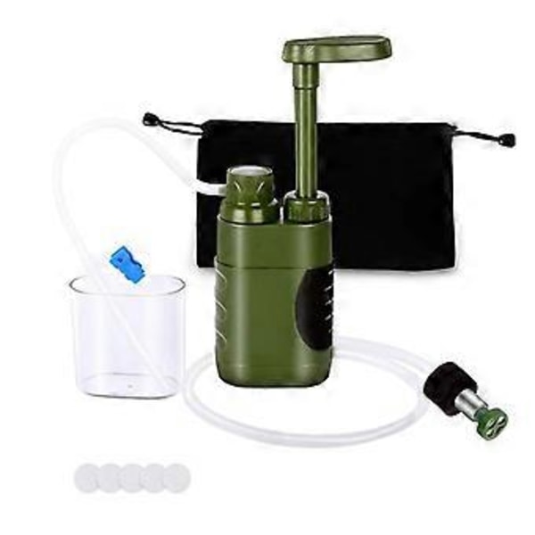 Bärbart Vattenfilter för Utomhusbruk Säkerhet Nödvattensrenare Nödöverlevnadsverktyg Mini Vattenfilter för Camping