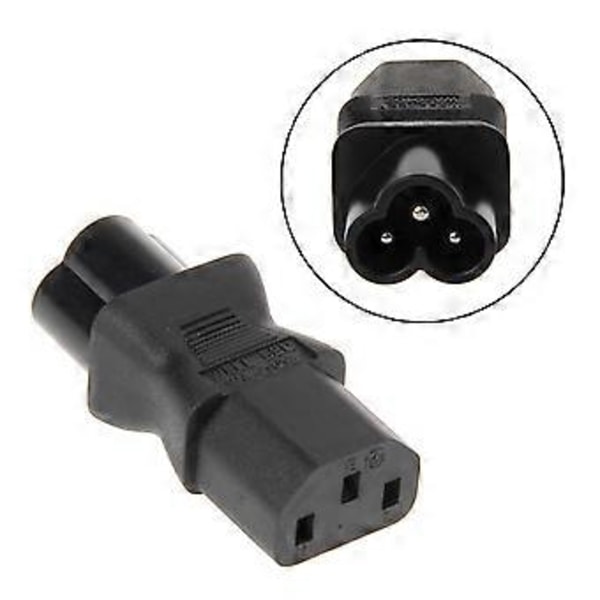 IEC 320 C13 Hona Till C6 Hane 3-Pin Klöverblad Kontakt Konverterare AC Strömadapter
