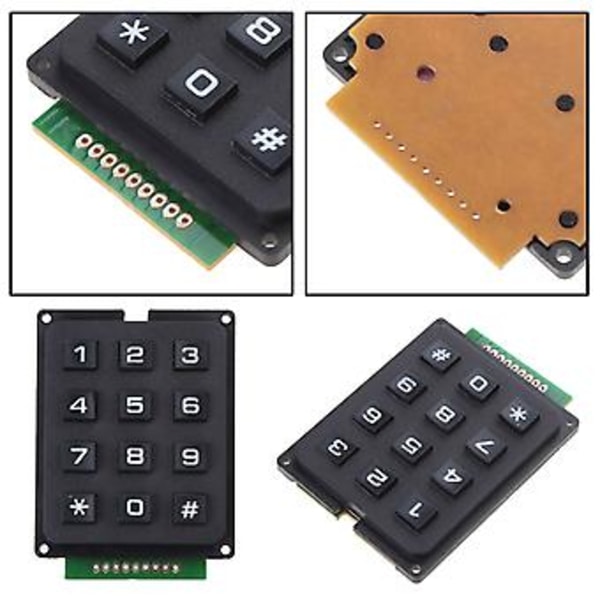 4x3 Matriser Array 12 Tangenter Knappmatriser Tangentbordsmoduler Elektrisk