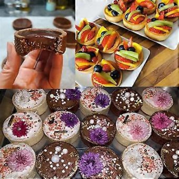 Tærtering i rustfrit stål Tærteform Kage Mousse Forme Småkager Konditori Cirkeludstikker Tærte Perforeret Bageværktøj 7cm