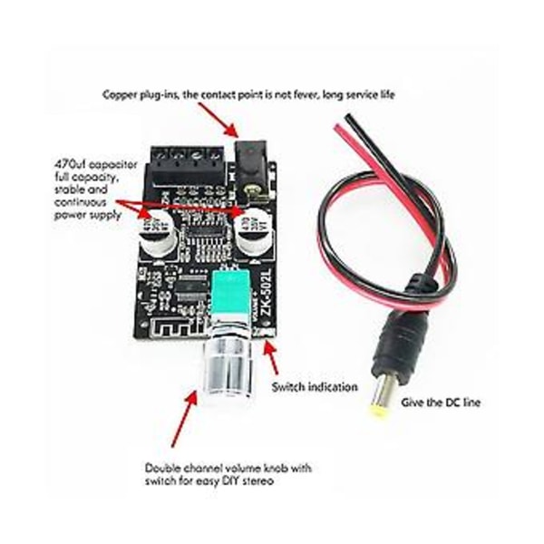 Mini Versjon 20w30w40w50wx2 Bluetooth 5.0 Digital Forsteker Kort Knapp For Å Justere Volumet