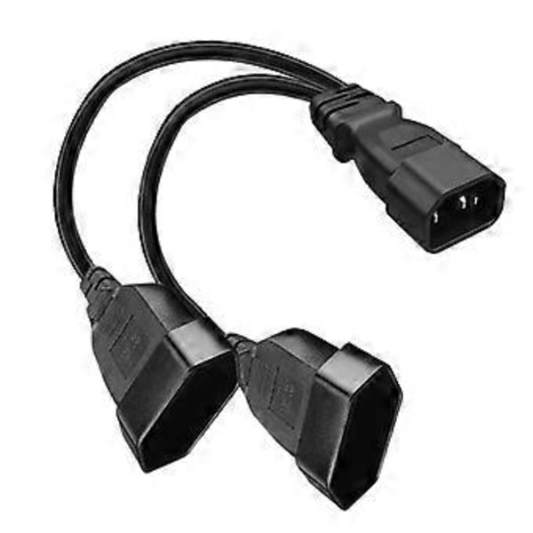 IEC320 C14 till EU4.0mm + EU4.0mm Strömkabel 1 in 2 ut Y-splitter Adapterkabel