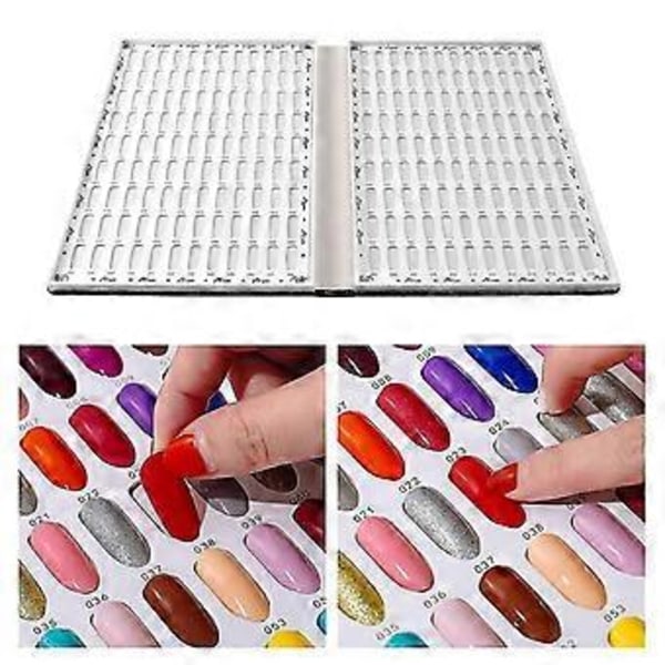 216 Färger Nagel Tips Display Bok DIY Nagelkonst Visningshylla Gel Färgkort Diagram Målningsdisplay B