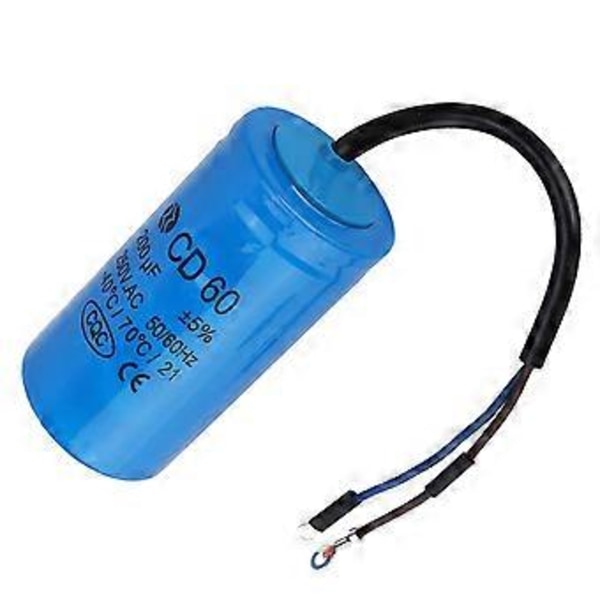 CD60 Startkondensator med Tråd 250V AC 200uF 50/60Hz för Motor Luftkompressor