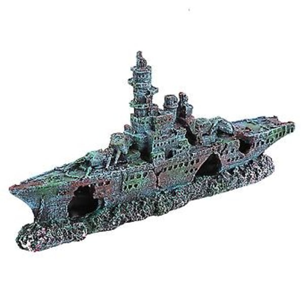 Simuleret Resin Skjul Båd Fisk Tank Akvarium Ornamenter Dekor