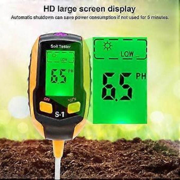 5 i 1 Blomsterpotte Jordtester PH-detektor Fugtighed/Lys/PH/Temperatur
