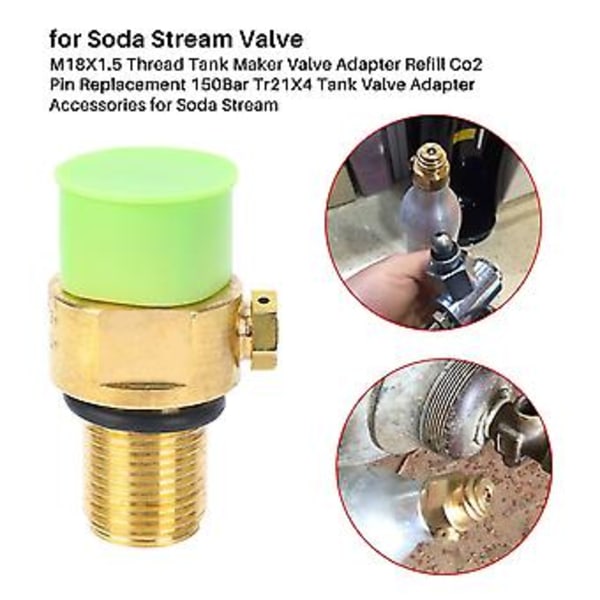 M18x1.5 Gevind Tank Maker Ventil Adapter Co2 Pin Udskiftning 150bar Tr21x4 Tank Ventil Adapter