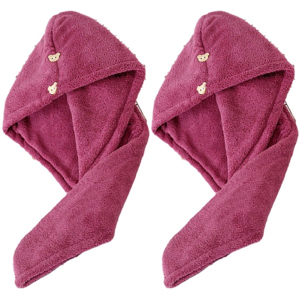 2-pak mikrofiber hårbandana wrap tørrehåndklæder til kvinder med langt, krøllet, vådt hår style6