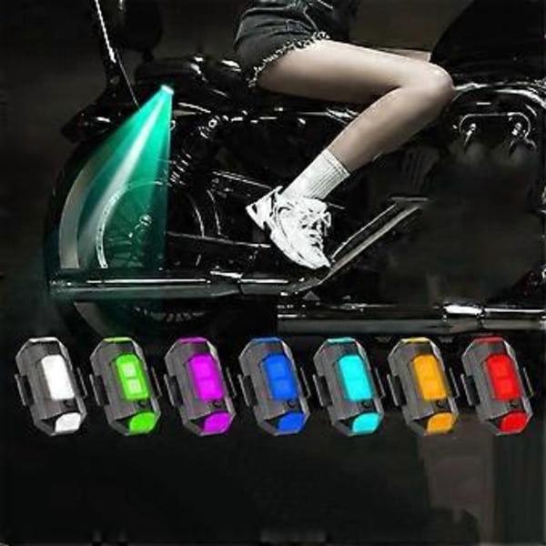 8st Universal LED Flygplans Stroboskop Ljus Motorcykel Anti Kollisions Varningsljus 7 Färger Blinkersindikator